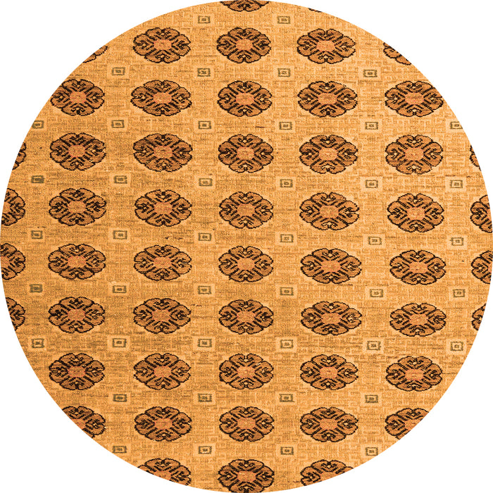 Round Abstract Orange Modern Rug, abs5410org
