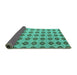 Sideview of Abstract Turquoise Modern Rug, abs5410turq