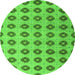 Round Abstract Green Modern Rug, abs5410grn