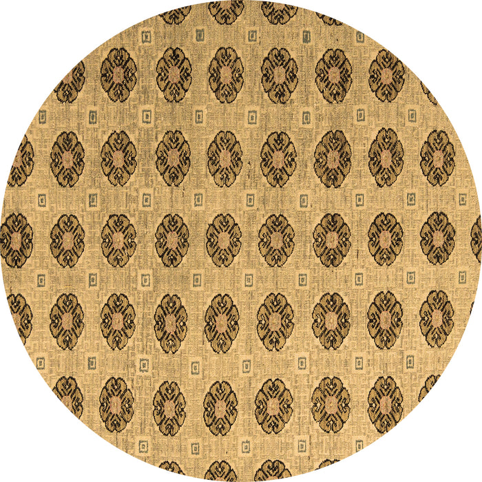 Round Abstract Brown Modern Rug, abs5410brn