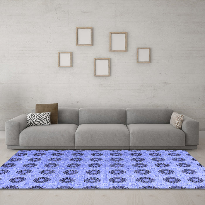 Machine Washable Abstract Blue Modern Rug in a Living Room, wshabs5410blu