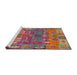 Sideview of Machine Washable Abstract Khaki Green Rug, wshabs5411