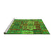 Sideview of Machine Washable Abstract Green Modern Area Rugs, wshabs5411grn