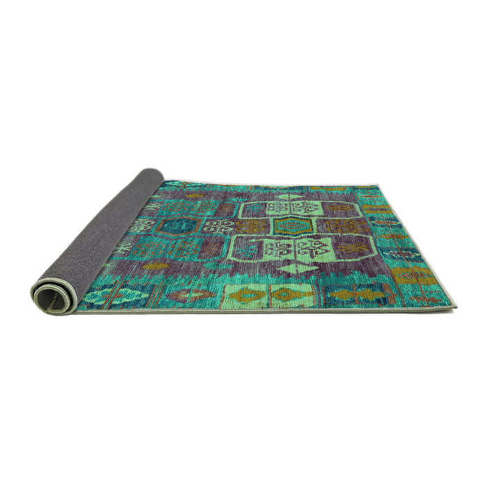 Sideview of Abstract Turquoise Modern Rug, abs5411turq