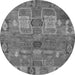 Round Abstract Gray Modern Rug, abs5411gry