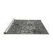 Sideview of Machine Washable Abstract Gray Modern Rug, wshabs5411gry