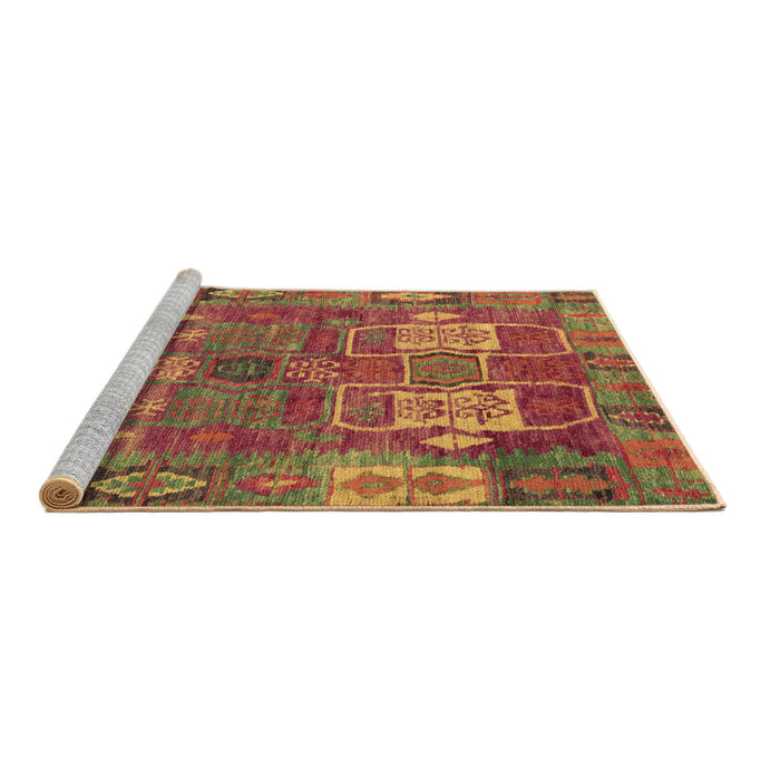 Sideview of Machine Washable Abstract Brown Modern Rug, wshabs5411brn