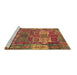 Sideview of Machine Washable Abstract Brown Modern Rug, wshabs5411brn