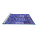 Sideview of Machine Washable Abstract Blue Modern Rug, wshabs5411blu