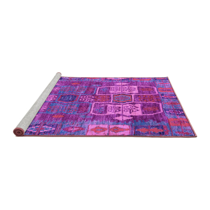 Sideview of Machine Washable Abstract Purple Modern Area Rugs, wshabs5411pur