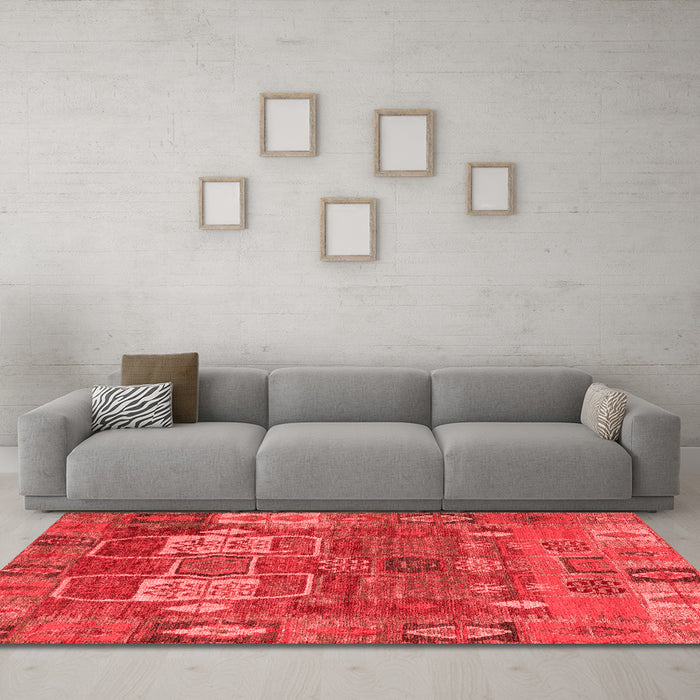Modern Red Washable Rugs