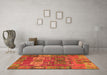 Machine Washable Abstract Orange Modern Area Rugs in a Living Room, wshabs5411org