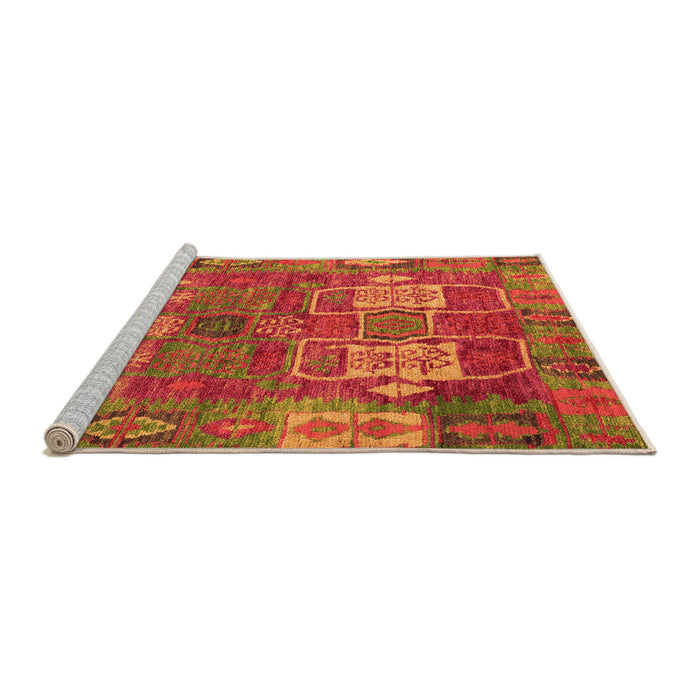 Sideview of Machine Washable Abstract Orange Modern Area Rugs, wshabs5411org