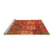 Sideview of Machine Washable Abstract Orange Modern Area Rugs, wshabs5411org