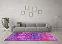 Machine Washable Abstract Purple Modern Rug, wshabs5411pur