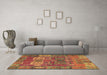 Machine Washable Abstract Brown Modern Rug in a Living Room,, wshabs5411brn