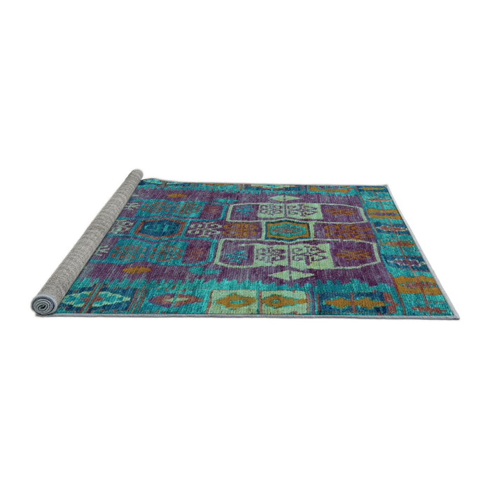 Sideview of Machine Washable Abstract Light Blue Modern Rug, wshabs5411lblu