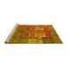 Sideview of Machine Washable Abstract Yellow Modern Rug, wshabs5411yw