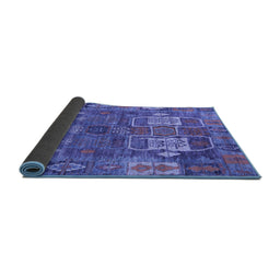 Sideview of Abstract Blue Modern Rug, abs5411blu