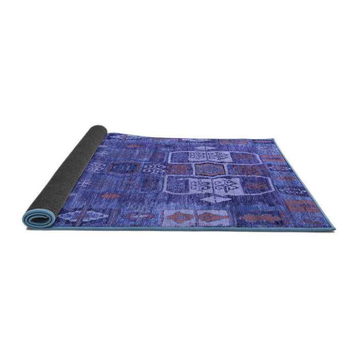 Sideview of Abstract Blue Modern Rug, abs5411blu