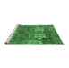 Sideview of Machine Washable Abstract Emerald Green Modern Area Rugs, wshabs5411emgrn