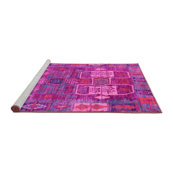 Sideview of Machine Washable Abstract Pink Modern Rug, wshabs5411pnk