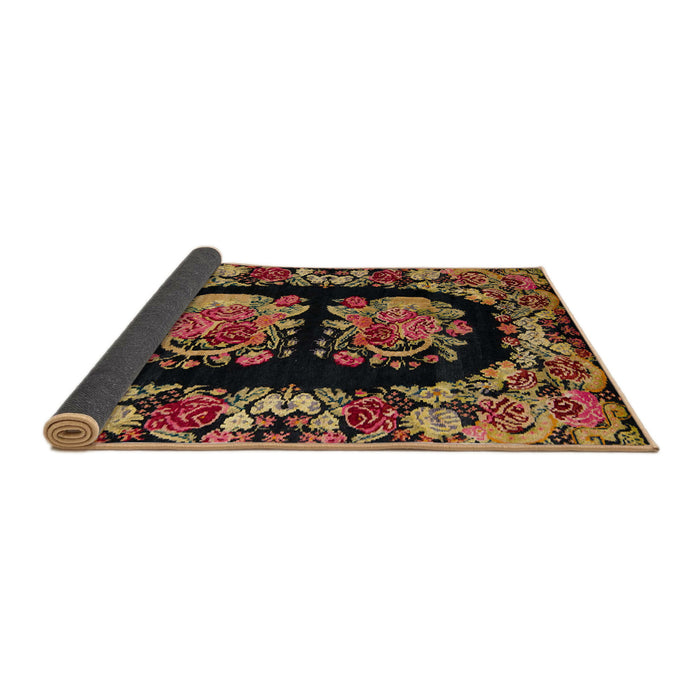 Sideview of Abstract Cinnamon Brown Medallion Rug, abs5412