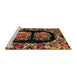 Sideview of Machine Washable Abstract Cinnamon Brown Rug, wshabs5412
