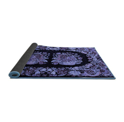 Sideview of Medallion Blue French Rug, abs5412blu