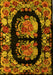 Machine Washable Medallion Yellow French Rug, wshabs5412yw