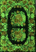 Machine Washable Medallion Green French Area Rugs, wshabs5412grn