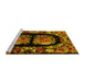 Sideview of Machine Washable Medallion Yellow French Rug, wshabs5412yw