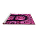 Sideview of Machine Washable Medallion Pink French Rug, wshabs5412pnk