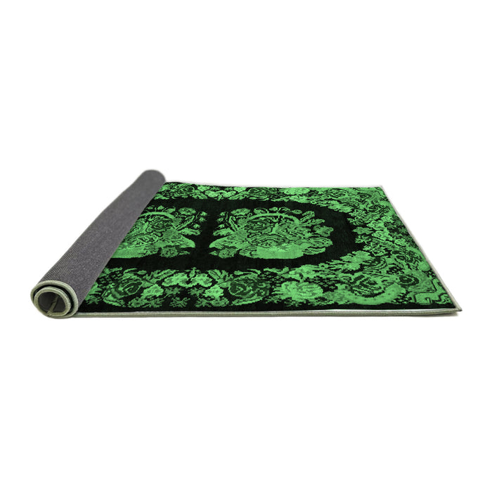 Sideview of Medallion Emerald Green French Rug, abs5412emgrn