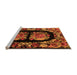 Sideview of Machine Washable Medallion Orange French Area Rugs, wshabs5412org