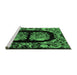 Sideview of Machine Washable Medallion Emerald Green French Area Rugs, wshabs5412emgrn