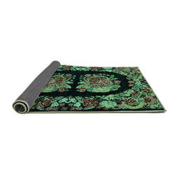 Sideview of Medallion Turquoise French Rug, abs5412turq