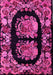 Machine Washable Medallion Pink French Rug, wshabs5412pnk