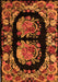 Machine Washable Medallion Orange French Area Rugs, wshabs5412org