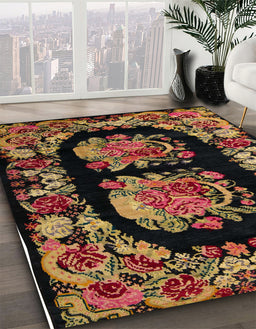 Machine Washable Abstract Cinnamon Brown Rug in a Family Room, wshabs5412