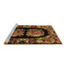 Sideview of Machine Washable Medallion Brown French Rug, wshabs5412brn