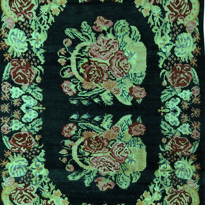 Medallion Turquoise French Rug, abs5412turq