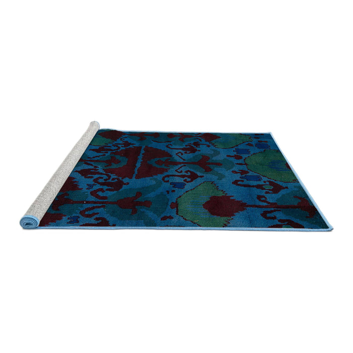 Sideview of Machine Washable Abstract Night Blue Rug, wshabs5413
