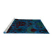 Sideview of Machine Washable Abstract Night Blue Rug, wshabs5413