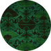 Round Persian Green Bohemian Rug, abs5413grn