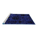 Sideview of Machine Washable Persian Blue Bohemian Rug, wshabs5413blu