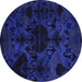 Round Persian Blue Bohemian Rug, abs5413blu