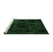 Sideview of Machine Washable Persian Emerald Green Bohemian Area Rugs, wshabs5413emgrn