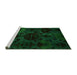 Sideview of Machine Washable Persian Green Bohemian Area Rugs, wshabs5413grn