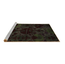 Sideview of Machine Washable Persian Brown Bohemian Rug, wshabs5413brn